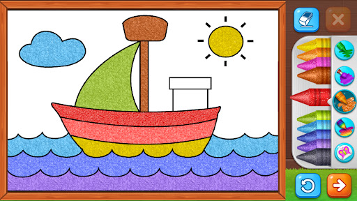 A joyful child enthusiastically coloring, showcasing creativity and imagination, embodying the fun and educational spirit of the Kids Coloring Book app.