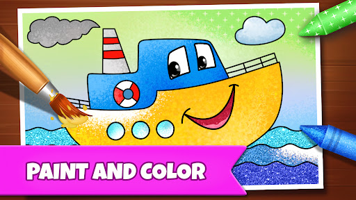 A child joyfully drawing with vibrant colors, symbolizing creativity and imagination.