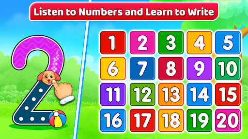 A joyful toddler tracing numbers on a colorful digital tablet, embodying excitement and curiosity as they learn through play.