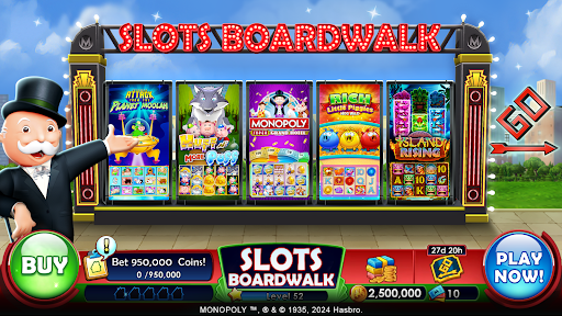 An exciting, colorful representation of the Monopoly Slots game, capturing the thrill and joy of virtual casino adventures.