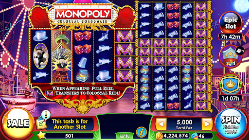 An exciting, colorful representation of the Monopoly Slots game, capturing the thrill and joy of virtual casino adventures.