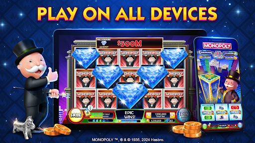 An exciting, colorful representation of the Monopoly Slots game, capturing the thrill and joy of virtual casino adventures.