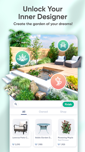 A vibrant and flourishing digital garden, symbolizing serenity and creativity, inviting players to nurture and cultivate their own paradise in the colorful world of Garden Joy.