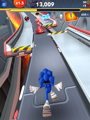 A thrilling race with Sonic the Hedgehog, capturing the speed and excitement of the Sonic Boom game.