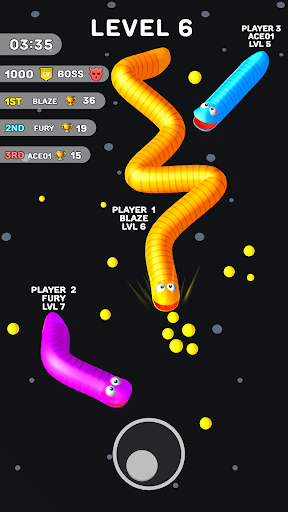 An exciting and vibrant mobile game experience with competitive multiplayer snake gameplay.