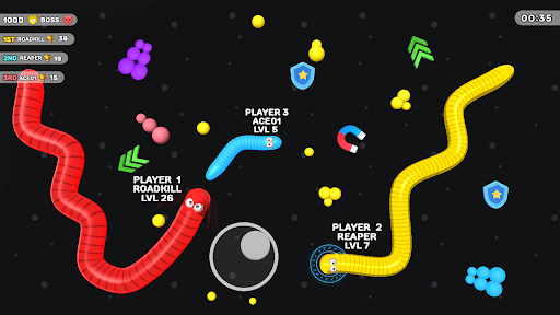 An exciting and vibrant mobile game experience with competitive multiplayer snake gameplay.