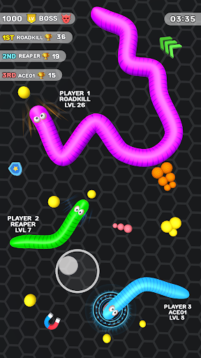 An exciting and vibrant mobile game experience with competitive multiplayer snake gameplay.