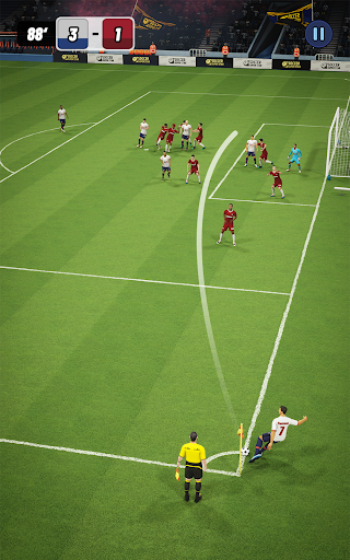 A thrilling soccer match captured in the Soccer Score Star App, showcasing intense gameplay and stunning graphics.