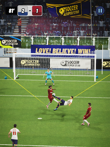 A thrilling soccer match captured in the Soccer Score Star App, showcasing intense gameplay and stunning graphics.