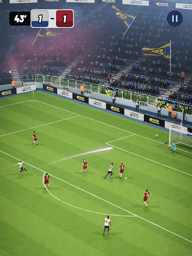 A thrilling soccer match captured in the Soccer Score Star App, showcasing intense gameplay and stunning graphics.