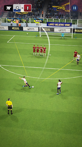 A thrilling soccer match captured in the Soccer Score Star App, showcasing intense gameplay and stunning graphics.