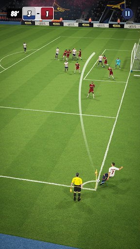 A thrilling soccer match captured in the Soccer Score Star App, showcasing intense gameplay and stunning graphics.