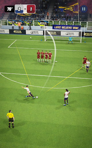 A thrilling soccer match captured in the Soccer Score Star App, showcasing intense gameplay and stunning graphics.