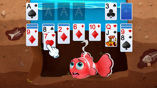 A calming underwater scene filled with vibrant marine life, representing the soothing and engaging experience of playing Solitaire Klondike Patience Ocean Aquarium.