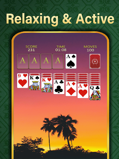 A serene and nostalgic vibe, capturing the essence of relaxation and timeless gaming with Solitaire Relax.