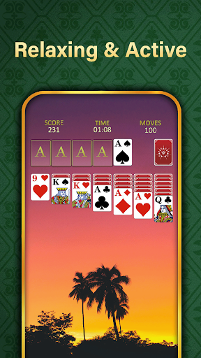 A serene and nostalgic vibe, capturing the essence of relaxation and timeless gaming with Solitaire Relax.