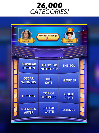 A captivating trivia challenge that brings the excitement of the classic Jeopardy! game show to life, engaging players with its rich array of questions and competitive gameplay.