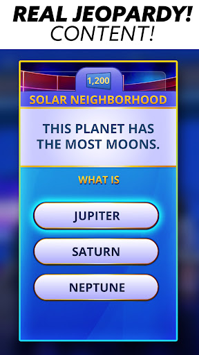 A captivating trivia challenge that brings the excitement of the classic Jeopardy! game show to life, engaging players with its rich array of questions and competitive gameplay.