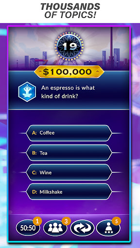 Excitement and anticipation of being on a game show, the thrill of answering questions under pressure, fun and engaging trivia challenge.