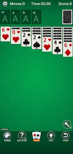 Nostalgic joy of playing Solitaire on a mobile app, with a warm and inviting feel.