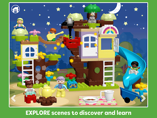 A vibrant and imaginative digital world where children learn and play with LEGO DUPLO bricks, fostering creativity and educational growth.