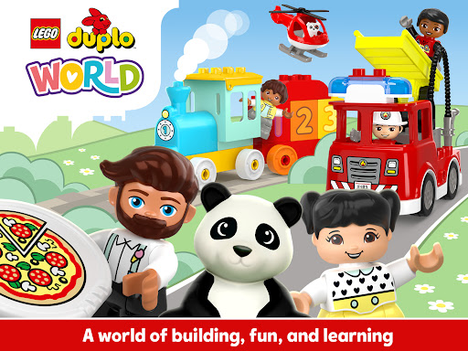 A vibrant and imaginative digital world where children learn and play with LEGO DUPLO bricks, fostering creativity and educational growth.