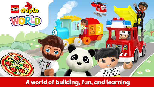 A vibrant and imaginative digital world where children learn and play with LEGO DUPLO bricks, fostering creativity and educational growth.