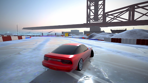 A thrilling race car drifting around a sharp corner with screeching tires, symbolizing the adrenaline and excitement of the Drift Hunters mobile game.