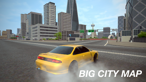 A thrilling race car drifting around a sharp corner with screeching tires, symbolizing the adrenaline and excitement of the Drift Hunters mobile game.