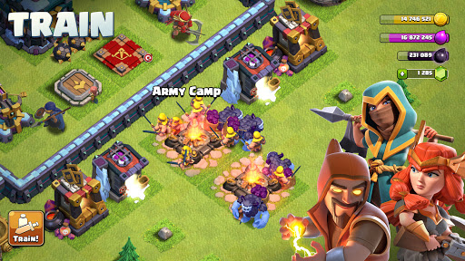 A vibrant and strategic battlefield scene in Clash of Clans, full of excitement and anticipation.