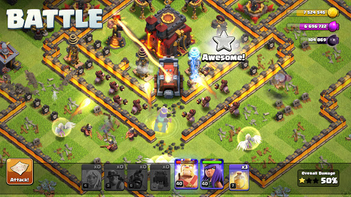 A vibrant and strategic battlefield scene in Clash of Clans, full of excitement and anticipation.