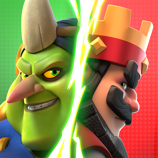 An epic clash between colorful cards in a vibrant arena, symbolizing strategy and excitement in mobile gaming.