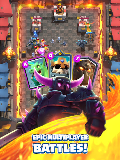 An epic clash between colorful cards in a vibrant arena, symbolizing strategy and excitement in mobile gaming.