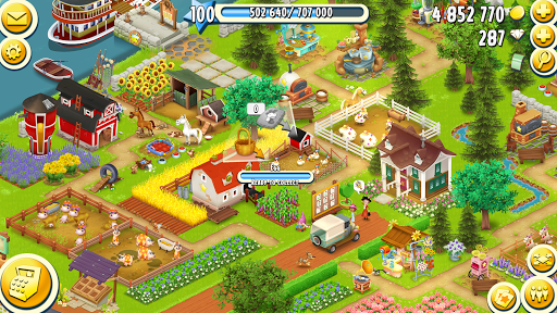 A peaceful and thriving farm, symbolizing the idyllic and rewarding experience of Hay Day.