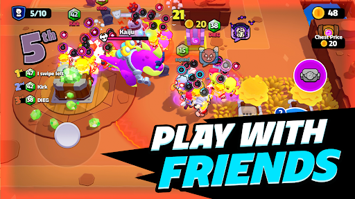 An exhilarating battle scene from a mobile strategy game, with vibrant graphics and strategic gameplay elements that evoke a sense of adventure and teamwork.