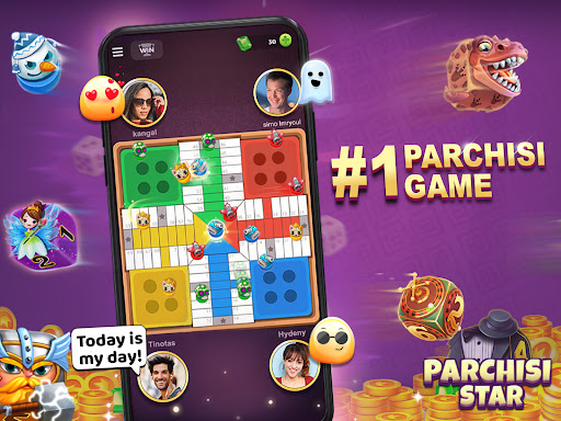 A vibrant and engaging depiction of players enjoying a classic board game experience on their mobile devices, capturing the excitement and nostalgia of Parchisi.