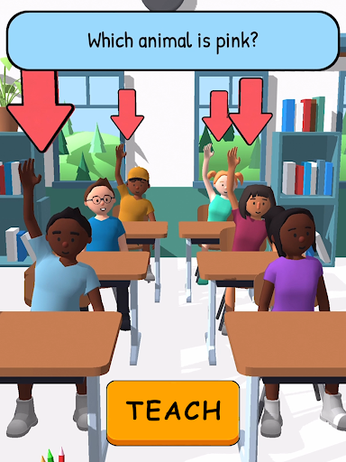 A vibrant and engaging representation of a teacher in an animated classroom, capturing the excitement and challenges of teaching.