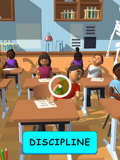 A vibrant and engaging representation of a teacher in an animated classroom, capturing the excitement and challenges of teaching.