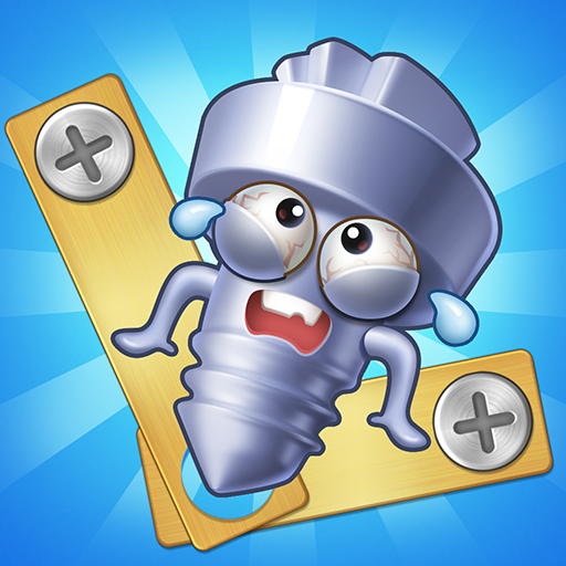 A vibrant and engaging puzzle game interface, showcasing bolts and screws, inviting users to challenge their problem-solving skills.