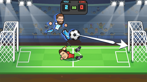 An exciting moment in a mobile soccer game, capturing the thrill and intensity of Flick Soccer.