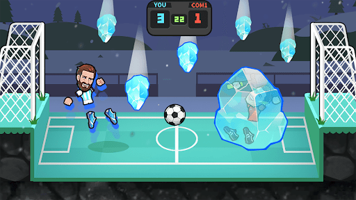 An exciting moment in a mobile soccer game, capturing the thrill and intensity of Flick Soccer.