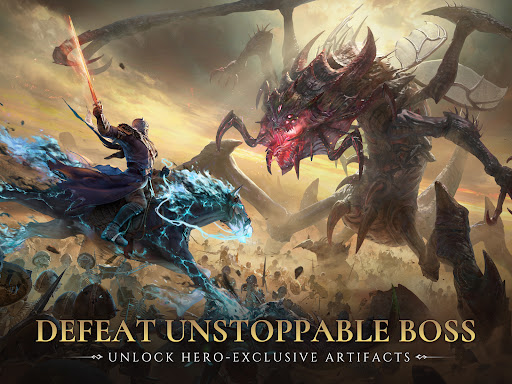 A captivating fantasy realm filled with warriors and magical creatures, inviting players on an epic adventure.