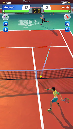 A thrilling virtual tennis match in Tennis Clash, capturing the excitement and competitive spirit of the game.