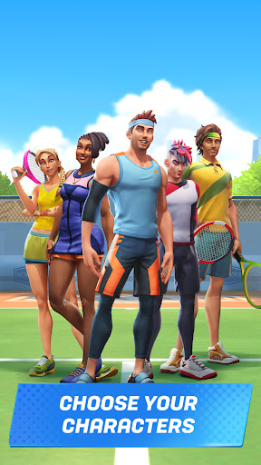 A thrilling virtual tennis match in Tennis Clash, capturing the excitement and competitive spirit of the game.