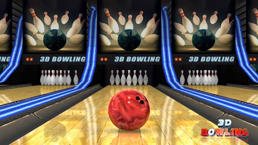 A dynamic and realistic representation of a bowling alley, capturing the excitement and thrill of achieving a perfect strike in the virtual world of 3D Bowling.