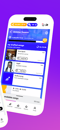 A vibrant and engaging representation of the FanLabel Music App, capturing the excitement and thrill of managing your own fantasy record label and competing in music challenges.