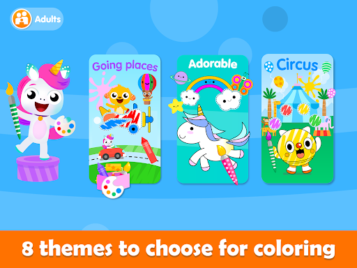 A joyful toddler immersed in coloring, showcasing creativity and learning in a colorful, playful environment.