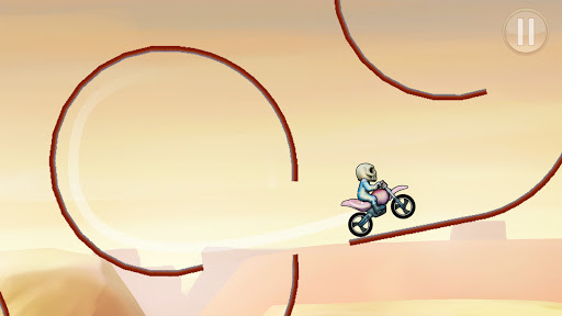 A thrilling moment of a biker mid-air, racing against time on a challenging track, encapsulating the adrenaline and excitement of Bike Race Free.