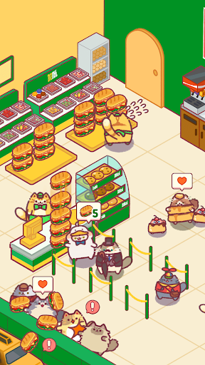 A playful scene of cats joyfully managing a bustling snack bar, evoking feelings of happiness and creativity.