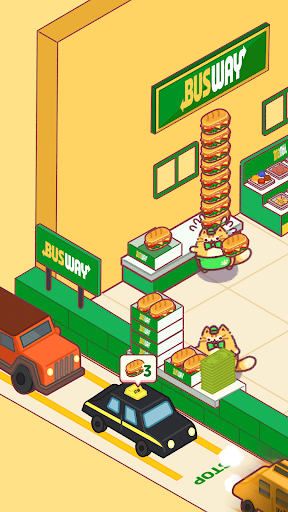 A playful scene of cats joyfully managing a bustling snack bar, evoking feelings of happiness and creativity.